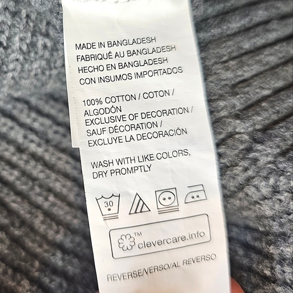 IZOD Men's Gray Long Sleeve Reversible Zipper Woven Cotton Knit Sweater Cardigan - Picture 6 of 10